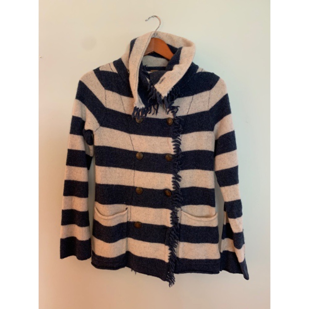 Blue and Grey Free People Sweater
